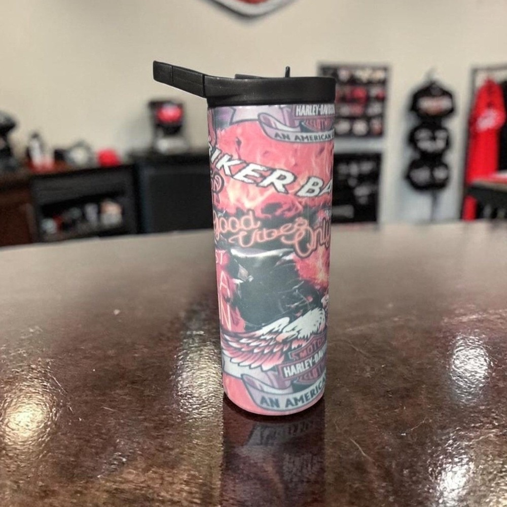 Harley Davidson Good Vibes Design‎ Tumbler, Hogg Brand 20oz Insulated Drinkware